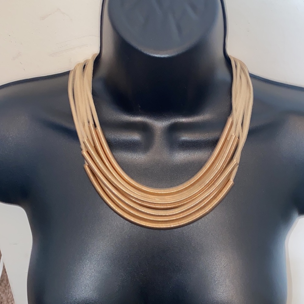 Gold-tone Spring Necklace - Picture 4 of 5